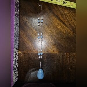 Blue and white necklace